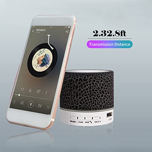 HUIOP Mini Speaker, Mini Altavoz con Luces de 7 Colores, pequeño Altavoz inalámbrico BT, Altavoz portátil Recargable para Viajes al Aire Libre, Oficina en casa