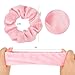 Semato 2 Pcs Velvet Light Pink Scrunchies Hair Ties Scrunchies for Women Girls Hair Accessories Elastic Hair Ponytail Holder