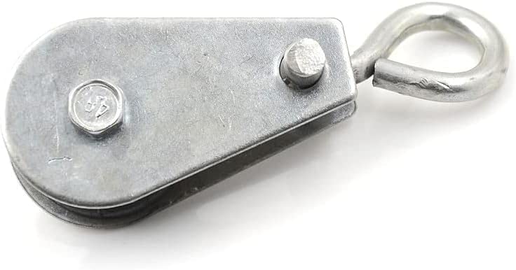 cuerda de polea Poleas for alambre, polea de rueda ranurada, 1 pieza, elevación giratoria única duradera, polea de cuerda de 0,3 pulgadas, polea de bloque de rodillos, rueda de metal de 0,03 toneladas