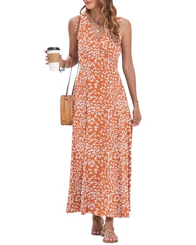 Image of AUSELILY Womens Maxi Dress Summer Sleeveless Wrap Long Dresses with Pockets | V-Neck Wrap Sleeveless Sundress, fits formal, casual, beach, vacation & daily wear