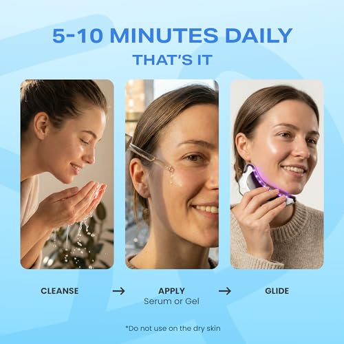 Image of Aerowave Advanced Electric Gua Sha Massager for Face | EMS Microcurrent, Red Light Therapy & Radio Frequency | 5 LED Light Therapies with Sonic Pulsation | Supports Lymphatic Drainage, Acne Control, Facial Toning & Anti-Aging Care