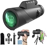 12x50 Zoom Monokular Teleskop Erwachsene, mit Smartphone Halter Stativ,Robuste Gummiarmierung,für Wildtiere Vogelbeobachtung Wandern Jagd Camping,Ideal für Naturbeobachter
