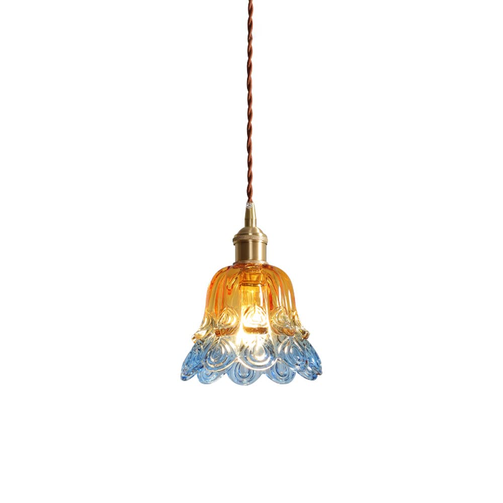 SweAtz Lámpara colgante de cristal nórdico estilo Tiffany, lámpara colgante moderna, mini lámpara de techo, lámparas de suspensión E14 para cocina, isla, comedor, mesita de noche, cafetería