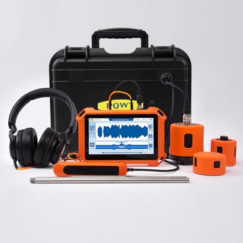 PQWT Underground Water Leak Detectors for Home and Outdoor PQ125C Wall Pipe Water Leakage Detection with Touchscreen Earphone and Carrying Case Multi Sensor Acoustic Pipeline Sound Intensifier
