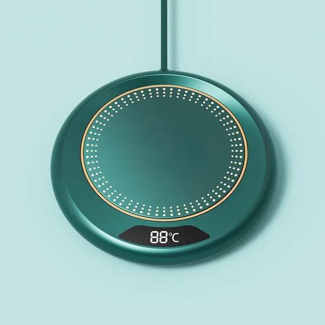 USB Beverage Warmer with 3-Speed Thermostatic Control, 55 Degrees Constant Temperature Heating Coaster (Green)