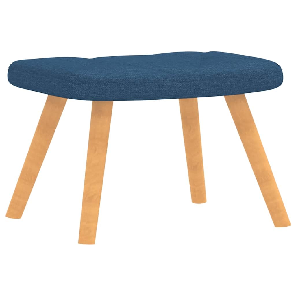 Poltrona Relax Blu in Tessuto con Poggiapiedi imbottita ergonomica reclinabile per soggiorno salotto studio camera con struttura in acciaio e gambe