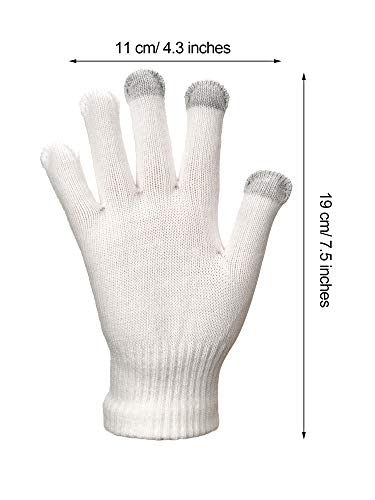 Pangda 12 Pairs Touchscreen Gloves Stretch Knitted Texting Gloves Warm Windproof Solid Color Mittens For Men And Women (Black, Milky White, Gray) #TOP2