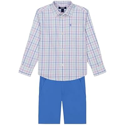 IZOD Boys' 2-piece Short Set, Collared Button-down Shirt, and Performance Shorts
