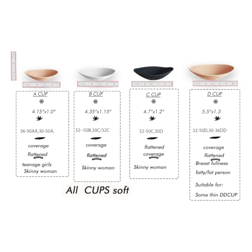 Image of 3 Pairs Removable Oval Soft Bra Pads, A /B /C /D Cup Replacement Padding for Sports Bras, Bikini Tops & Swimsuits