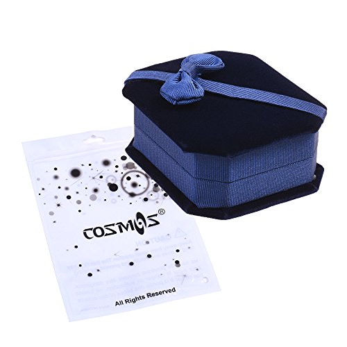 Cosmos Blue Color Velvet Necklace Gift Box Pendant Gift Box Octagonal Jewelry Box With Bow #TOP6