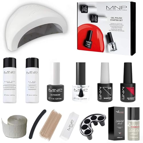 kit Semipermanente Unghie Professionale MesaudaMNP Starter Kit Gel Polish 7ml, Nuova Formula Senza TPO + Lampada Led 48watt e Accessori - Kit Smalto Semipermanente Unghie, Omaggio Olio Cuticole Altéax