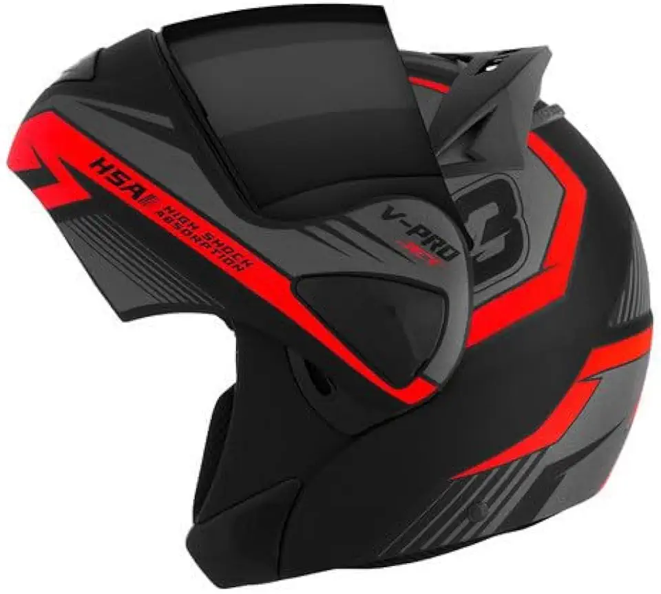 CAPACETE ESCAMOTEÁVEL PRO TORK V-PRO JET 3 VERMELHO TAM. 58 VIS. FUMÊ