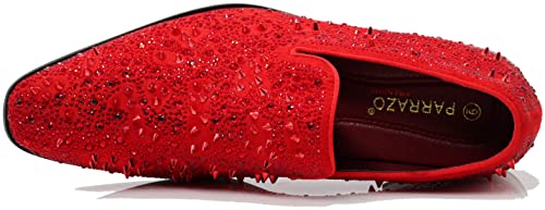 Enzo Romeo Men Fashion Rhinestones Studs Tuxedo Slip On Loafer Dress Shoes WBG4