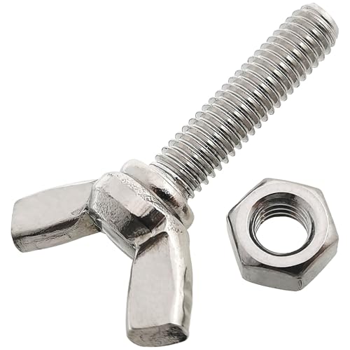 Vis papillon M6 x 25 mm en acier inoxydable avec écrous pour machines et électronique - Lot de 6