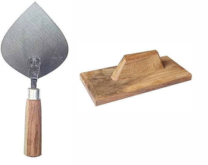 Premium Heavy-Duty Kanni & Wooden Teak Trowel Set | Professional Mason’s Plastering, Cement Application & Wall Finishing Tools | Durable Steel Kanni with Ergonomic Grip-image-35