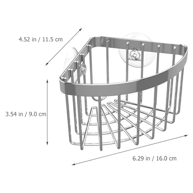 Luxshiny Sink Sponge Holder with Suction Cup - Stainless Steel Corner Sink Holder Sink Organizer for Kitchen Bathroom, No Drilling Triangle Soap Holder