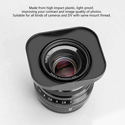 Rectangular Lens Hood, Lightweight, High Impact Plastic, for Cameras and DV (39mm)