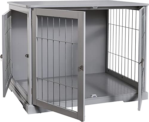 Trixie Pet Home End Table, Indoor Kennel, Furniture Style Crate, Wood And Wire Design, Gray, Small (39761) #TOP4