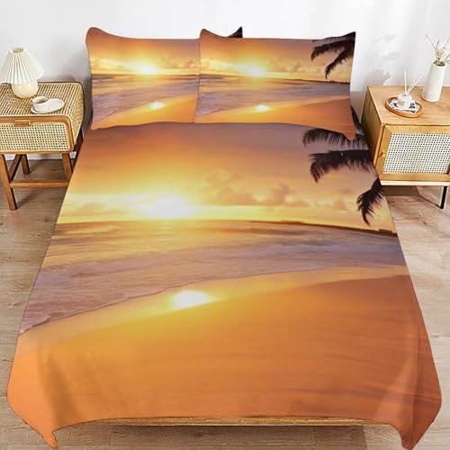 Parure de lit douce grand lit double avec 2 taies d'oreiller - 7