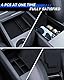 LANTU 4 Pcs Zubehör für Tesla Model Y 2025 Juniper Mittelkonsole Organizer, Silikon Organizer Tray, Armlehne Aufbewahrungsbox und Versteckte Box (Beflockung)