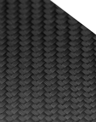 QWORK 3K Kohlefaserplatte, 1 x 200 x 250 mm, Kohlefaser, Schwarz