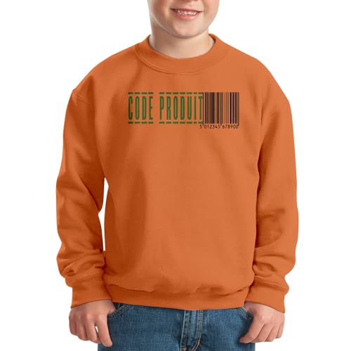 Sweatshirt enfant code barre pull noir vert vêtement ado tendance - 2