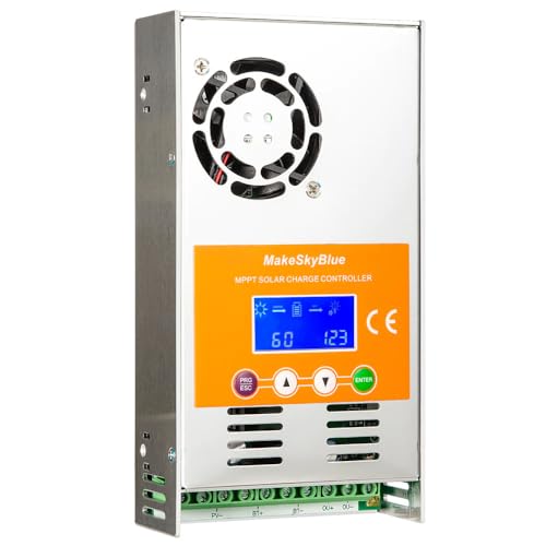MakeSkyBlue 60A MPPT Solar Charge Controller, Auto 12V/24V/48V Detect, LCD Display, Max 160V PV...