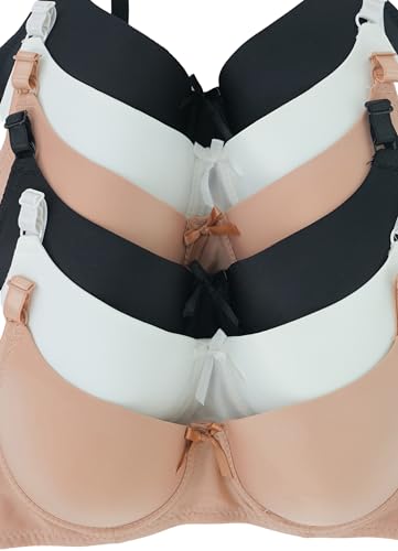 Image of ToBeInStyle Women's Pack of 6 Classic Style Underwire Supportive Padded Bras