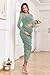 CYCLAMEN 2024 Maternity Mesh Dress Ruched Side Round Neck Pregnancy Dresses Baby Shower Wedding Guest Cocktail Party, Sparkly Sage Green, XXL