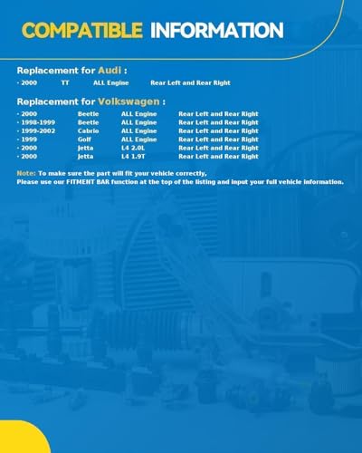 Image of PHILTOP Rear Disc Brake Caliper Assembly Replacement For Volkswagen 1998-2000 Beetle, 1999-2002 Cabrio, 2000 Jetta GLS L4 2.0 /TDI /GL, 1999 Golf, Audi 2000 TT 192570+192571 Rear Driver and Passenger