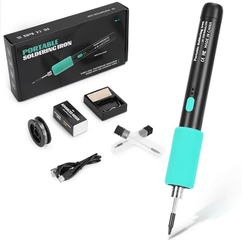 Zylany Wireless Soldering Iron Kit Heats up in 8 Seconds, Includes 3 Different Iron Tips for Different tasks, Type C Port Charging while in Use, Suitable for DIY & Repairs