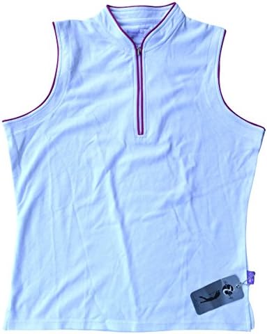 Titania - Women's White Sleeveless Shirt w/Purple Trim - Size L
