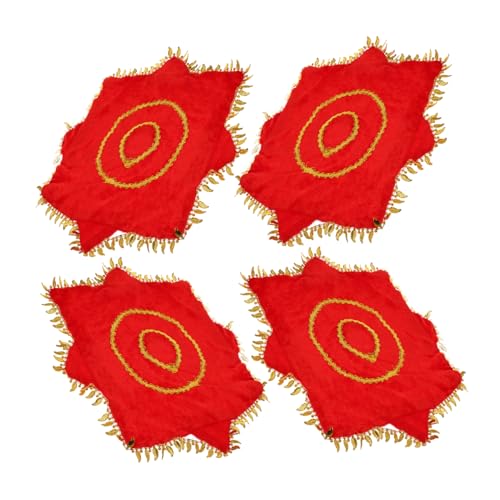 TEMPNAP 4 Piezas mostrar pañuelo diademas para mujeres bufandas de baile para pañuelo de baile toallas bebe accesorio de toalla de baile toalla de baile Terciopelo dorado rojo