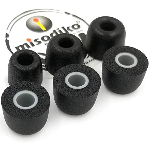 misodiko M550 Memory Foam Earbuds Tips Replacement for Jaybird X4 X3 X2, BlueBuds X, Freedom F5 in-Ear Earphones Eartips (3-Pairs, Large)