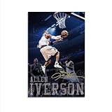 FANCHUANG Allen Iverson Poster For Walls Basketball Canvas Wall Art Unframe-style 12x18inch(30x45cm)
