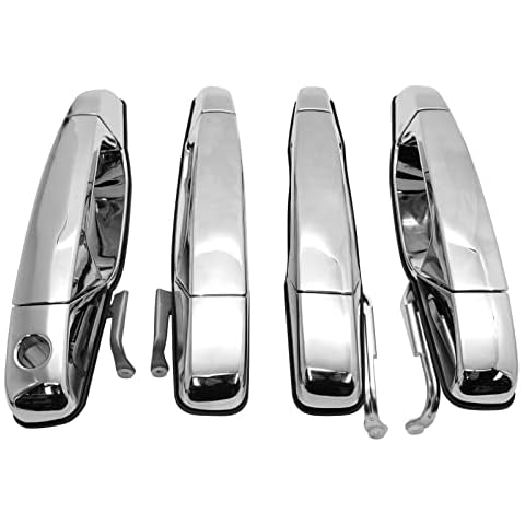 X4XZ Chrome Exterior Outside Door Handles for 2007-2014 Chevy Silverado 1500/2500/3500 Tahoe Suburban Avalanche/GMC Sierra 1500/2500 /3500 Yukon Yukon XL/Cadillac Escalade Escalade ESV Escalade EXT Cover