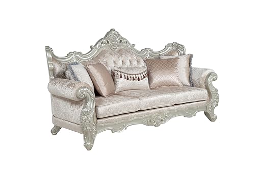 Tlerra Victorian Traditional 95" Sofa with Tufted Backrest, Rolled Armrests,