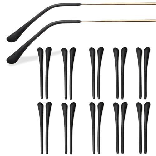 JOOTUEPO 10 Paires Manchons De Rechange En Silicone, Protege Branche Lunette, Housses en Silicone pour Branches de Lunettes, Accessoires de Remplacement Pour...
