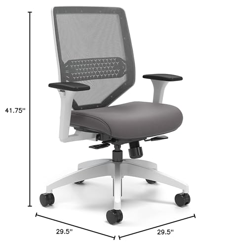 Union & Scale Staples UN55655-CC Lewis Mesh Back Computer and Desk Chair, Charcoal - Thumbnail 3