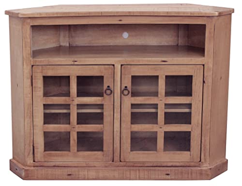 Rustic Tall Curve Corner TV Cart