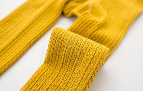 BGMINGYI Pack of 5 Baby Girls Leggings Tights Ruffle Footless Pantyhose Toddler Cable Knit Cotton Long Pants Stockings (L(3-5T), Light Pink, Light Grey, Dark Purple, White, Ginger)