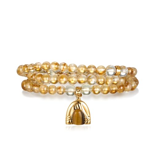 Image of Five Elements 18K Gold Vermeil 3 Layered Crystal Gemstone Beads Bracelet & Necklace for women Solid 925 Sterling Silver 18K Gold or White Gold Plated jewelry