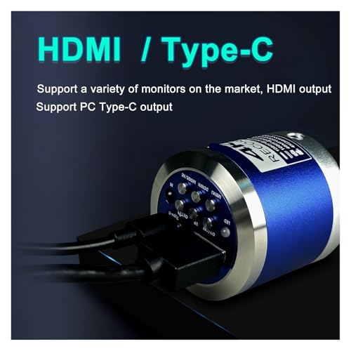 4K Full HD Industrial Microscope C-Mount Digital Camera PCB Welding Mobile Phone Repair Soldering, Double LED Light(Silver)