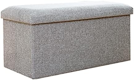 Compact Grey Folding Storage Bench Cube Stool - Versatile Footrest for Home, Hallway, Living Room - Space-Saving 15x9x9 Inch Organizer for Shoes & Essentials