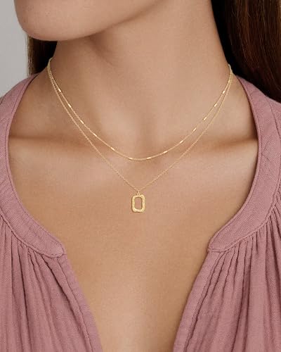 Layered Necklaces for Women 14K Gold Plated Stack Circle Pendant Trendy Long Chain Stackable Handmade Coin Necklace Set Dainty Gold Stacked Jewelry Gifts2