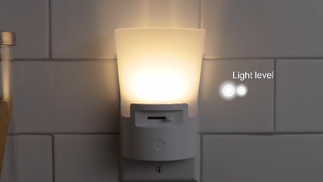 Image of GE Ultrabrite Dimmable Sconce LED Night Light GEPlug-in, Energy Efficient, Dusk-to-Dawn Sensor, Adjustable Brightness, Ideal for Bedroom, Bathroom, Hallway, Nursery, White, 45123, (Pack of 8)