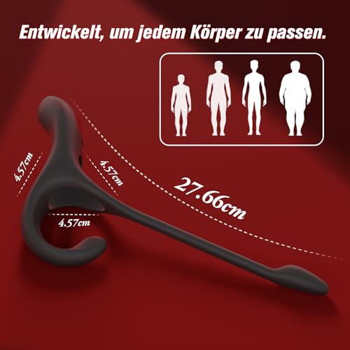 Analplug Prostata Hoden Stimulation Männer mit Penisring Klitorisstimulator, Anal Butt Plug Dildo Sex Spielzeug für die Männer Paare Frauen, Penis Ring Vibrator App, Cockring Sexspielzeug Vibration
