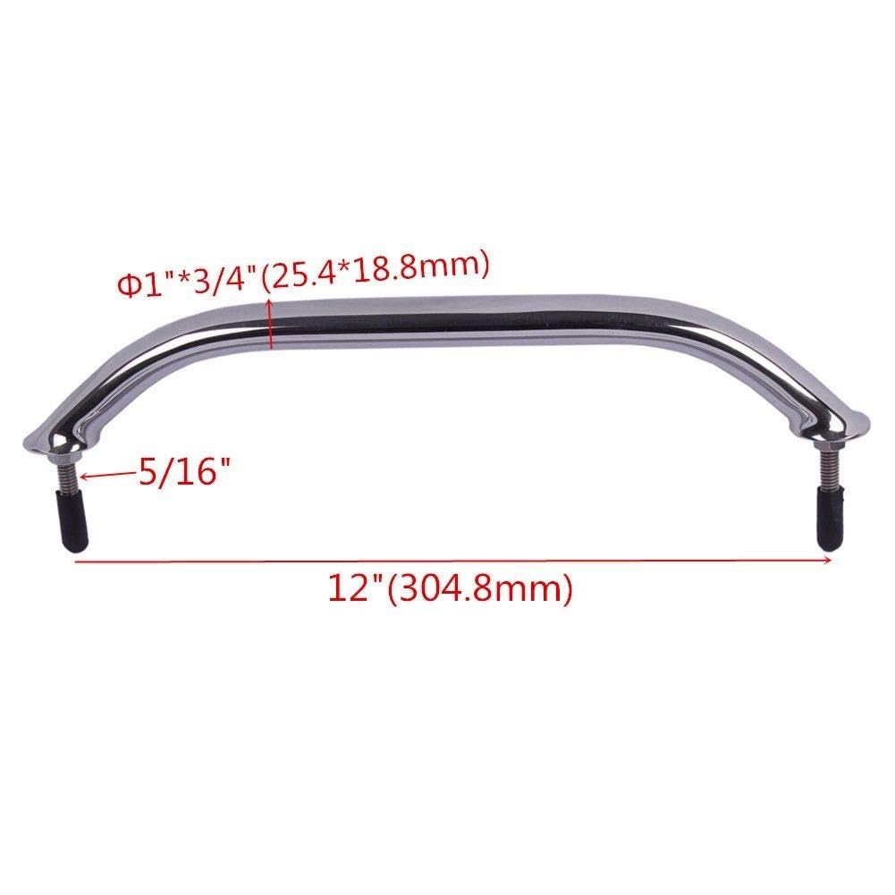 BOOMSTART Marine Griff, Edelstahl Boots Haltegriff Griff, Bootshandlauf für Lukendeck, Ovaler Griff Handlauf Mehrzweck-Hardware, für Wohnmobile, Boote, Yachten, 12 Zoll (300mm)