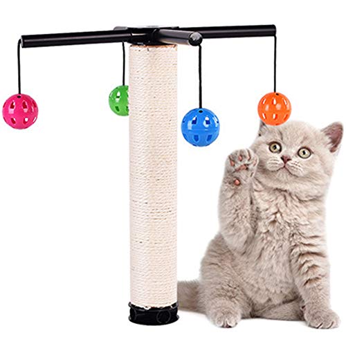 We'R Home Cat Scratch Post,Pet Creative DIY Bell Ball Cats Scratch Board Claw