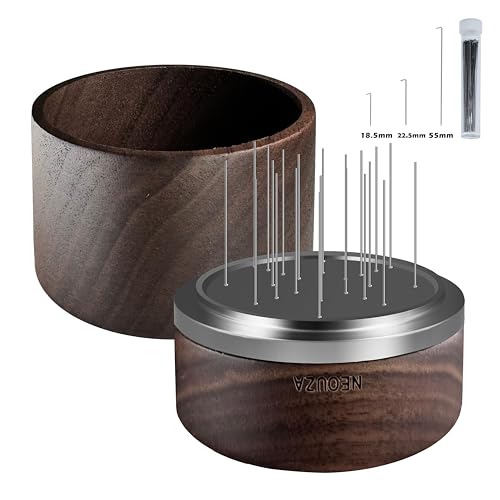 NEOUZA Palm WDT Drehbarer Espresso-Rührer mit Deckel, 24 Pins, 3 Längen, zuschneidbar, Verteiler-Nivellierer, Zubehör für Kaffeemaschinen, Siebträger (58 mm)